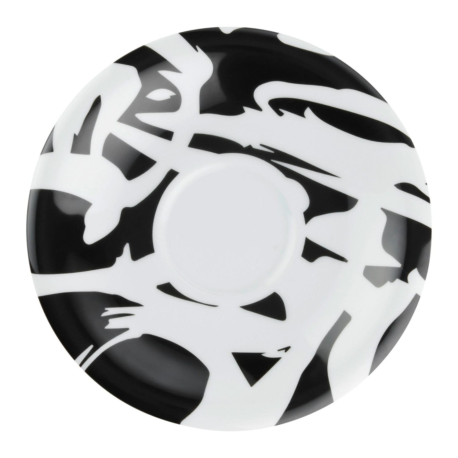 Mömax Espresso-Untertasse Schwarz/Weiß Ø ca. 12cm