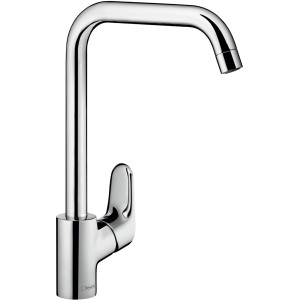 Hansgrohe Ecos L Küchenarmatur, Chrom, Einhebelmischer mit hohem, schwenkbarem Auslauf.