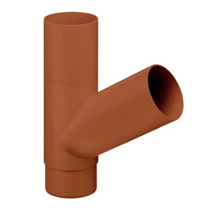 Inefa Abzweiger Fallrohr, 60 Grad, DN 85/85, braun, für Dachentwässerung.