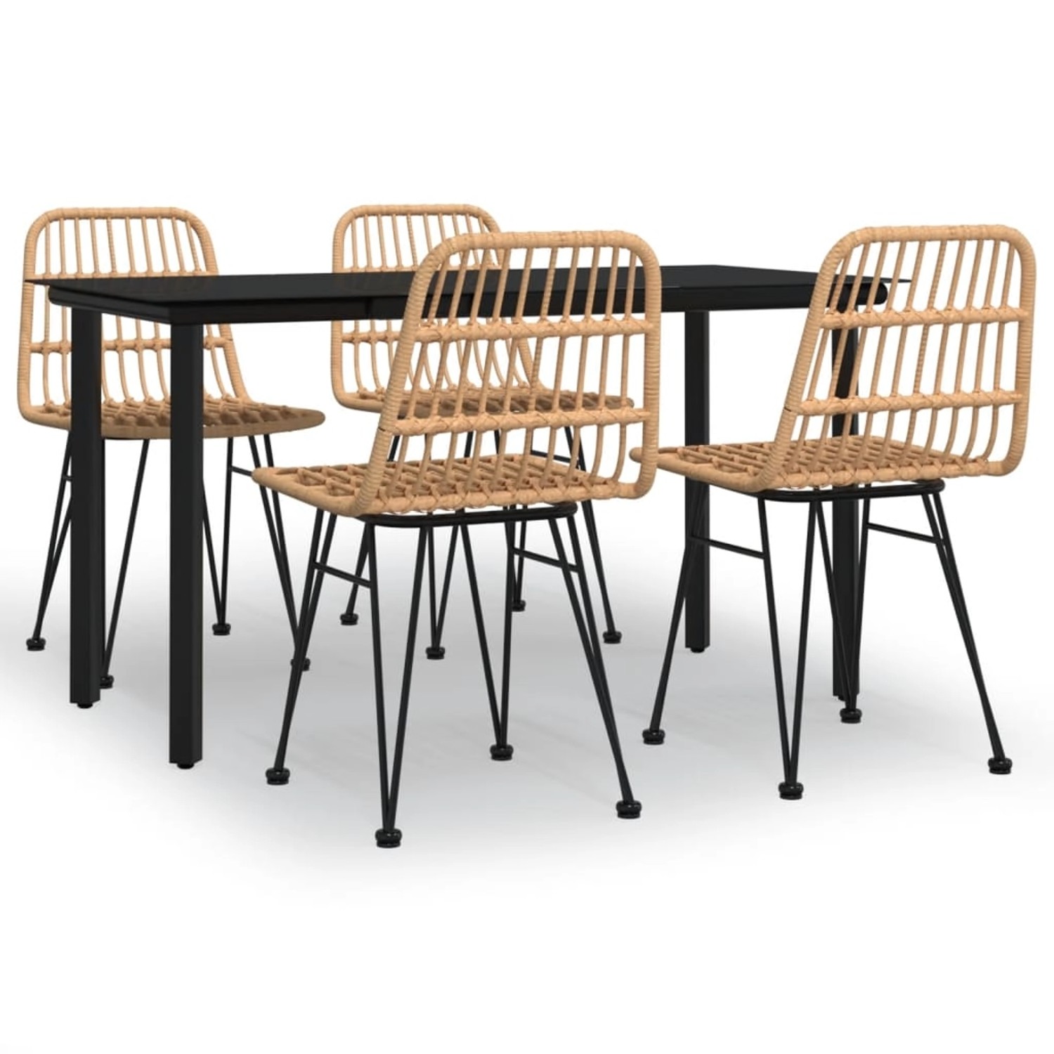 vidaXL 5-Tlg Garten-Essgruppe Poly Rattan 3157889