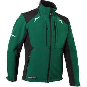 Kübler Pulse Softshell Jacke in Moosgrün/Schwarz, Größe L. Arbeitsjacke mit Reißverschluss und Taschen.