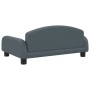 Dunkelgraues vidaXL Hundebett aus Stoff, 70x45x30 cm, mit Rücken- und Seitenlehne. Bequemes Hundesofa.