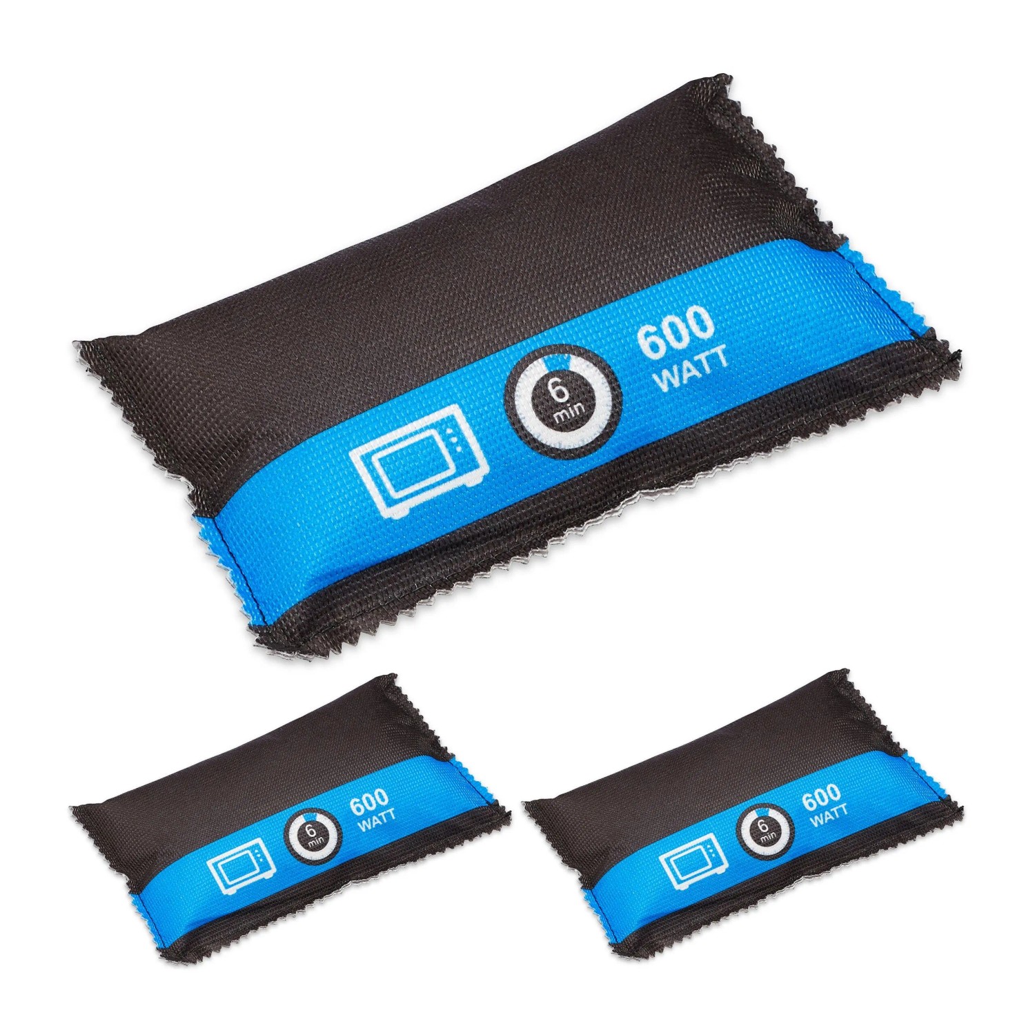 Relaxdays Auto Luftentfeuchter 3er Set Vlies Silica-Gel Schwarz Blau Wiederverwendbar 3, 5 Cm X 18 Cm X 10, 5 Cm 300 G