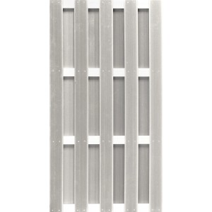 Grauer WPC Zaun Grace Line von Elephant, 180x90 cm, für Sichtschutz im Garten.
