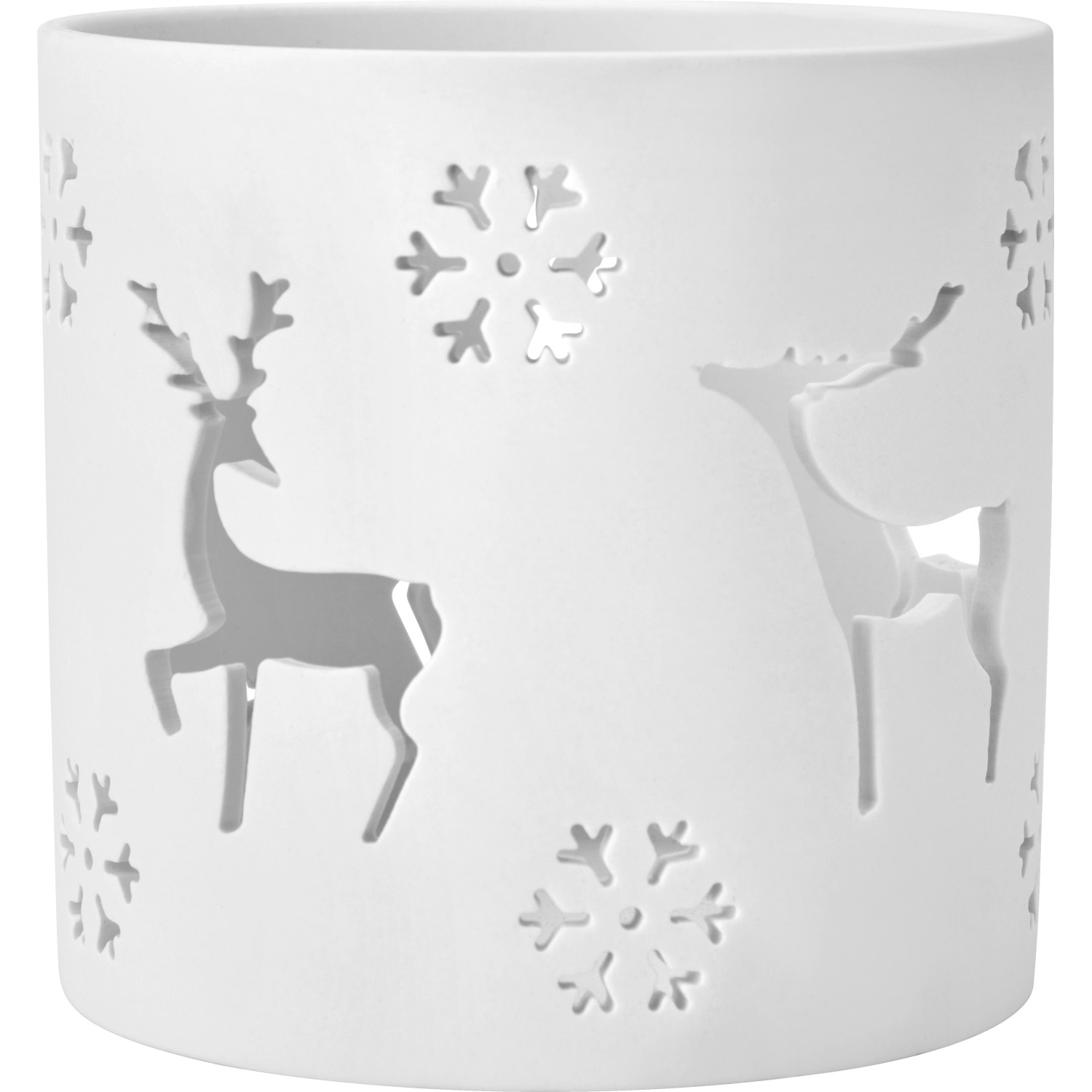 Teelichtglas Keramik Weiß Matt 3-fach sortiert Ø 10 cm x 10 cm günstig online kaufen