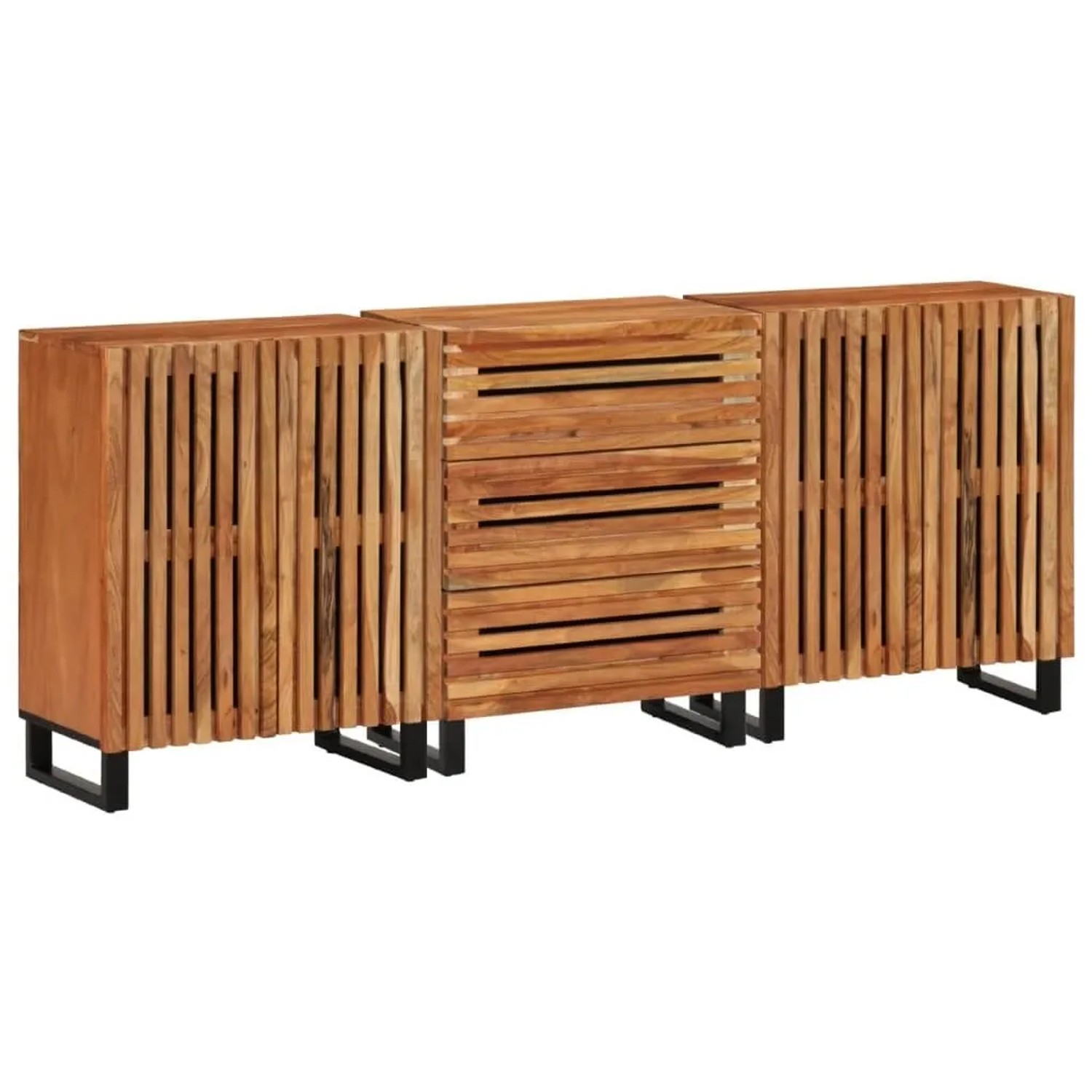 vidaXL Sideboard 3 Stk 60x34x75 cm Massivholz Akazie 3217081 günstig online kaufen
