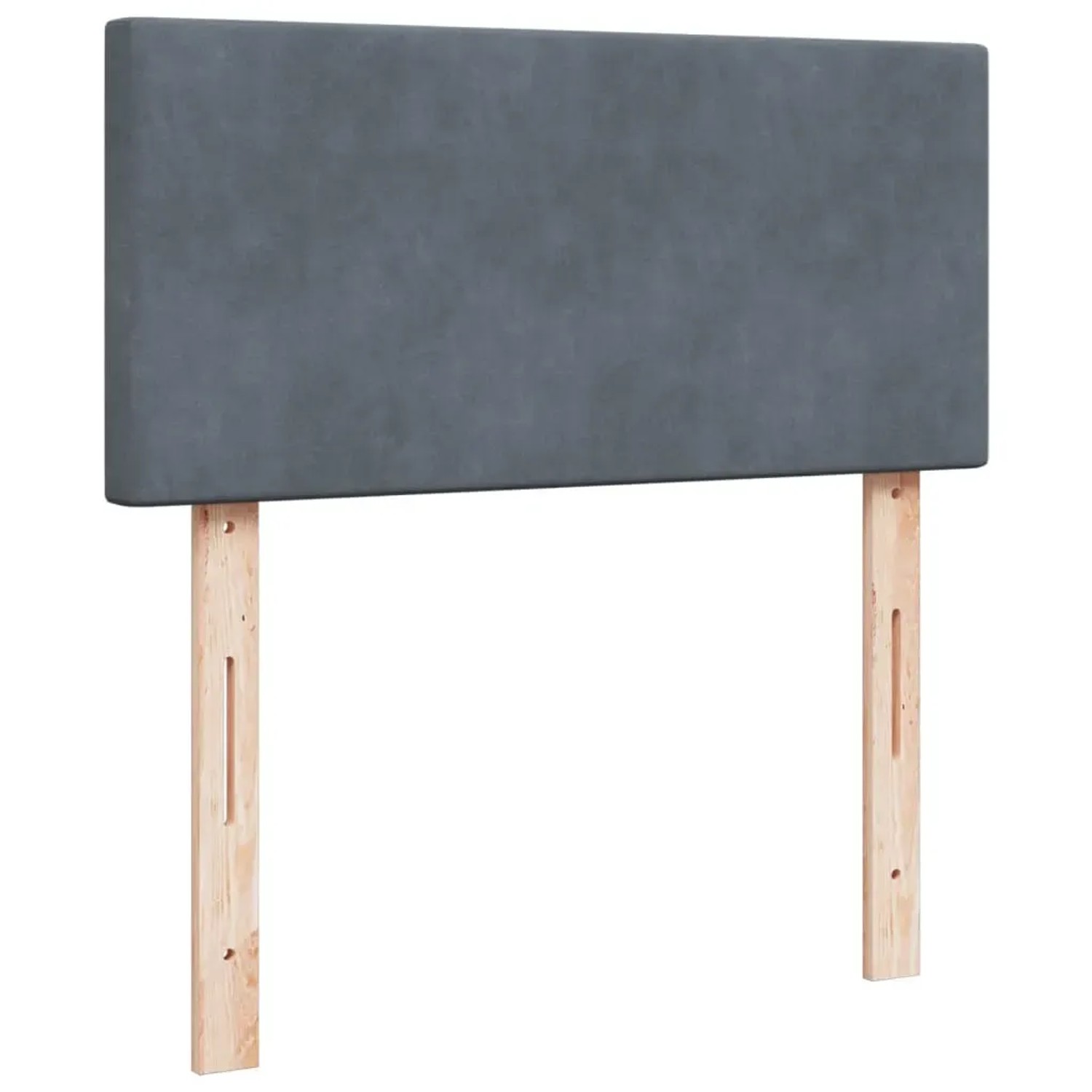 Boxspringbett vidaXL, dunkelgrau, 100x200 cm, Samt. Bett mit Kopfteil und Holzfüßen.