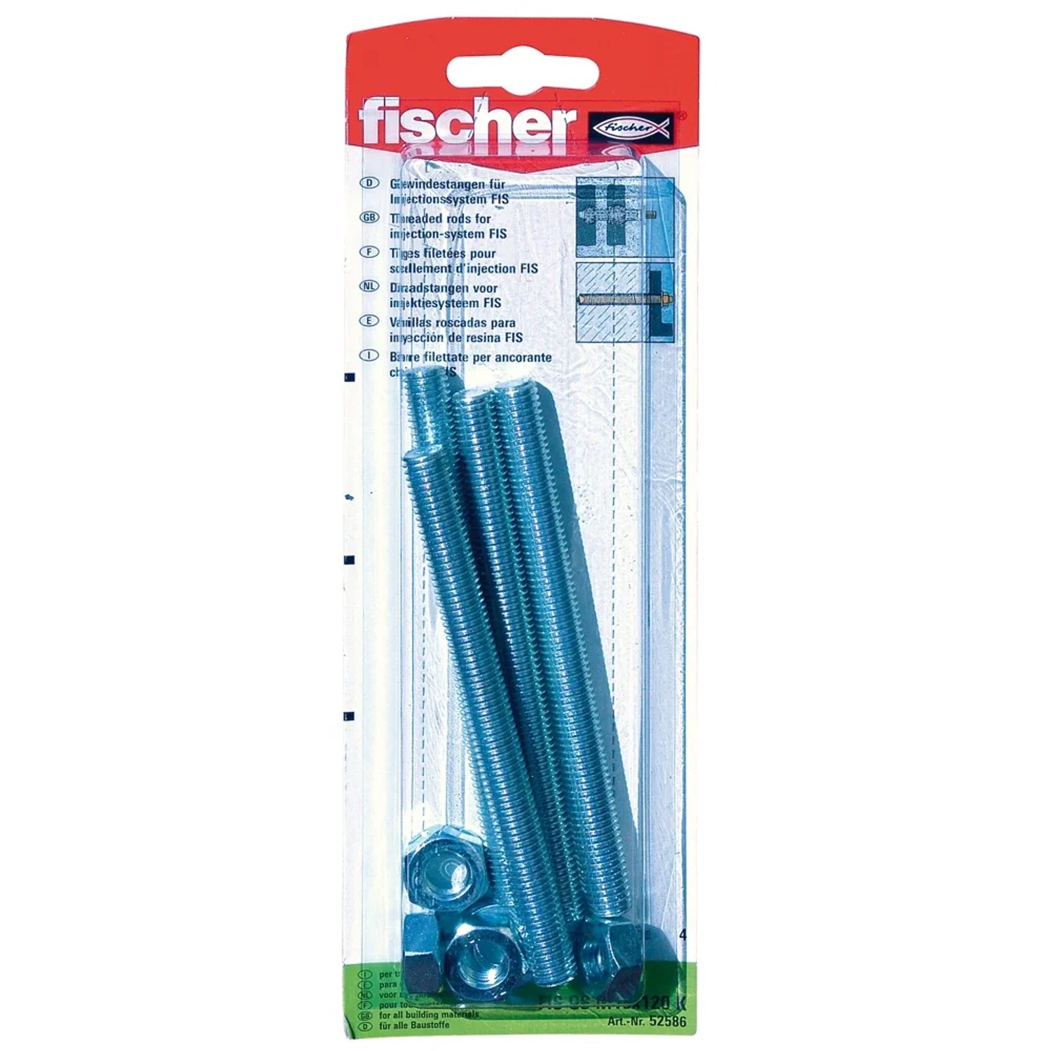 Fischer Fis-GS M10 X 120b – Set Asta Filettata Con Iniezione – Originale Tedesco – 8 Pezzi – Qualità Professionale Per Fissaggi Pesanti