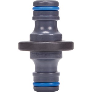 LUX Schlauchkupplung für Stecksystem, grau, aus Kunststoff für Gartenschläuche.