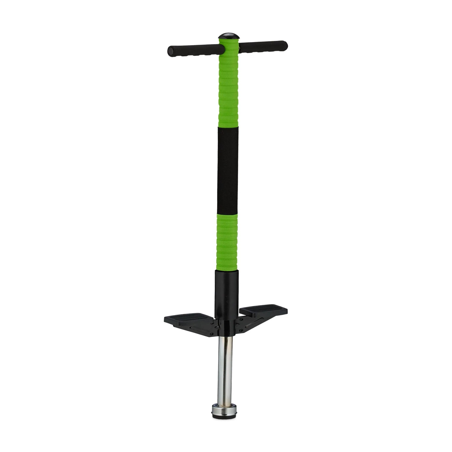 Relaxdays Pogo Stick Edelstahl Grün Rutschfest bis 35 kg 95 cm x 24 cm x 6 cm 1,6 kg
