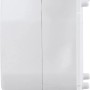 Weißer Homematic IP Schalt-Mess-Aktor, Seitenansicht. Smart Home Unterputzmodul mit Messfunktion für Schalter.