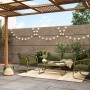 4-teiliges Lounge-Set Scafford mit Esstisch und Seilbespannung in Oliv für Garten und Terrasse.
