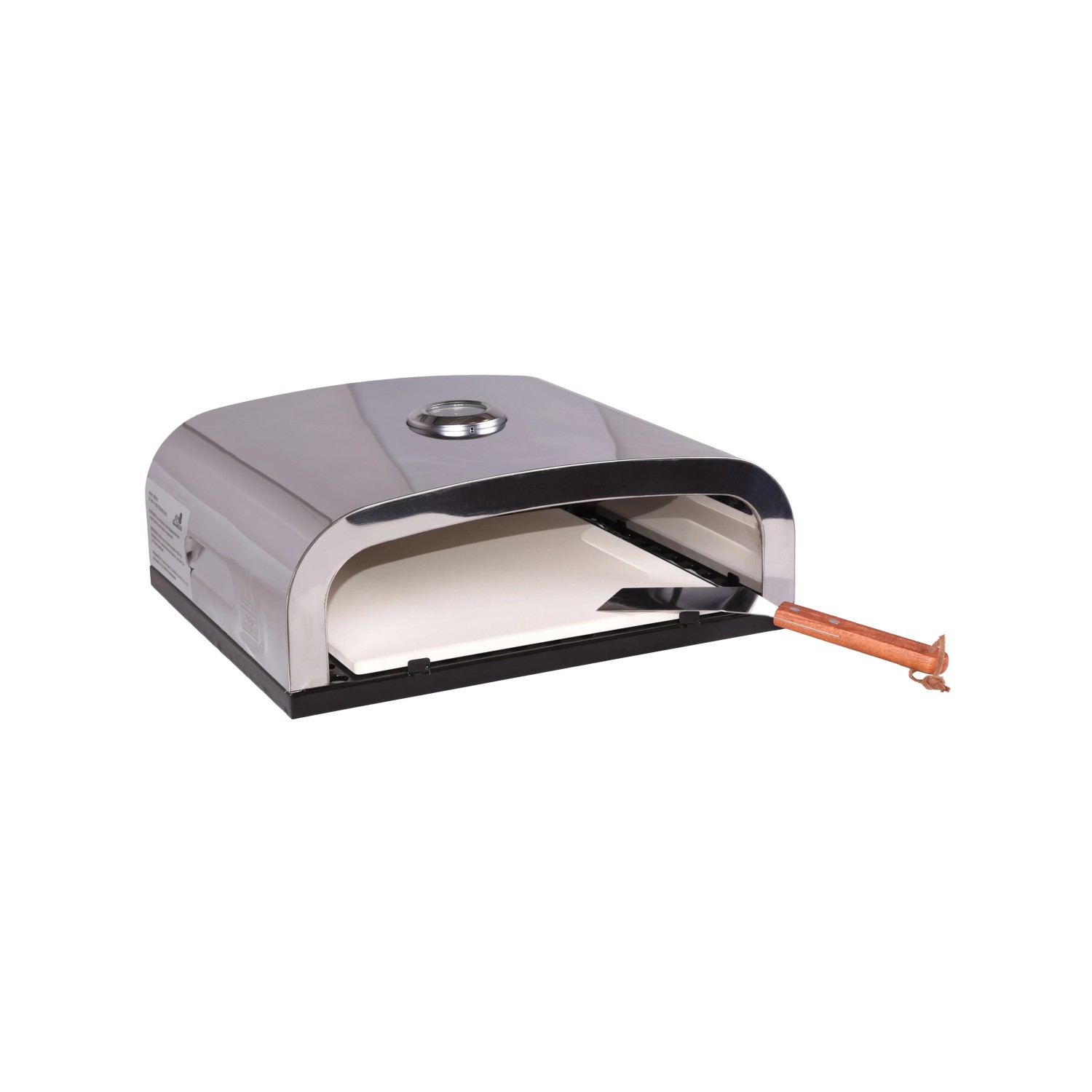 DELUKE Pizzaofen EDGAR für Grill Edelstahl Silber 15x35x40cm Grillofen Pizza Machen