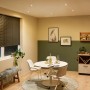 LED Einbauleuchten-Set Gil Coin, 3er, weiß/gold, warmweißes Licht im modernen Esszimmer.