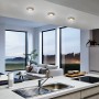 EGLO LED Einbaustrahler Set, 3er, Nickel-matt, warmweißes Licht in modernem Wohnraum.