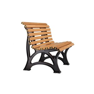 PROREGAL Gartenbank Jamaika 2-Sitzer in Holzoptik mit schwarzem Gestell. Witterungsbeständig und UV-beständig.