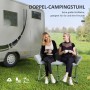 Outsunny Campingstuhl Metall Oxfordstoff Grau 120L x 57B x 95H cm_4