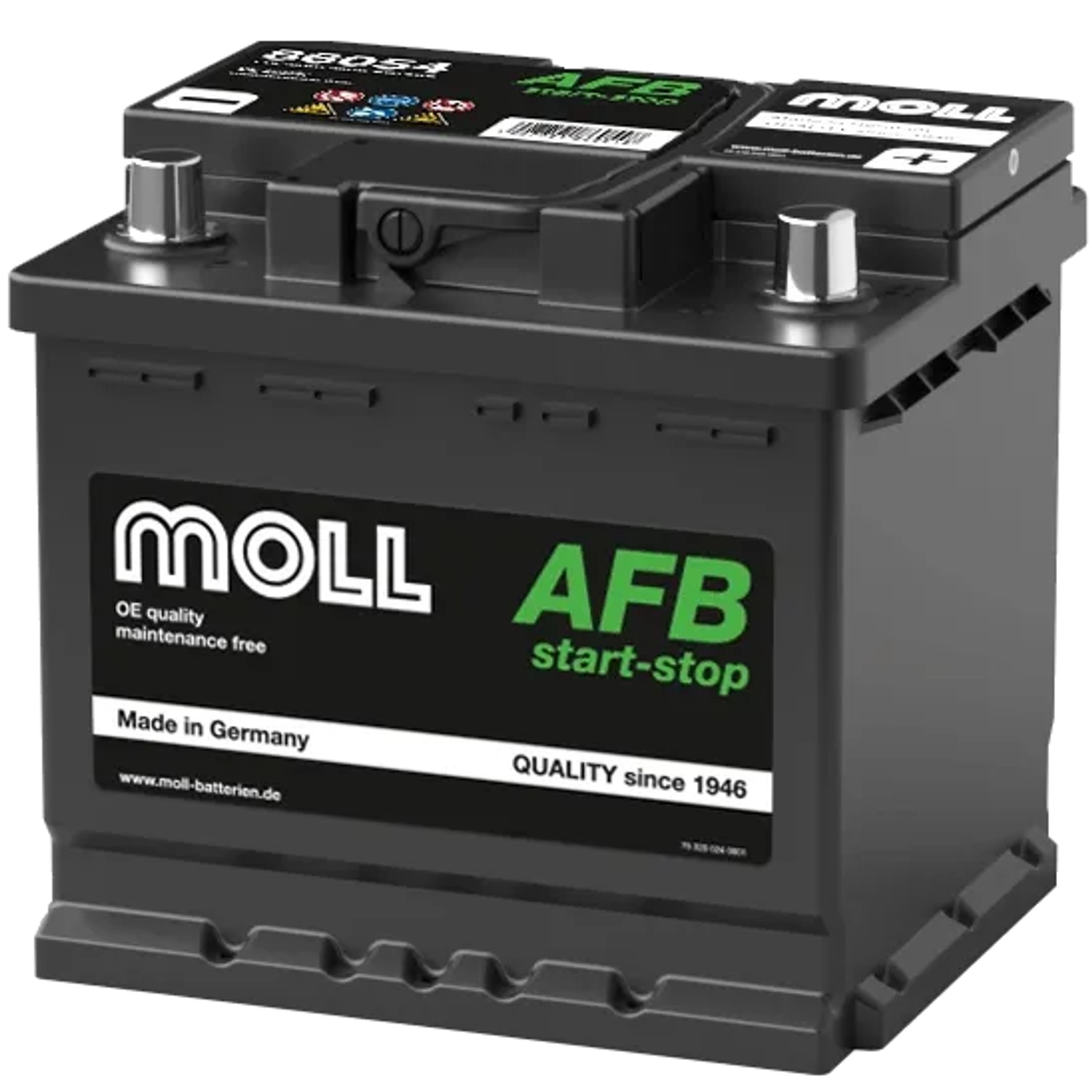 MOLL Batterien 86054 12V 54Ah 540A AFB Ersetzt AGM Start-Stop Starterbatterie Made in Germany