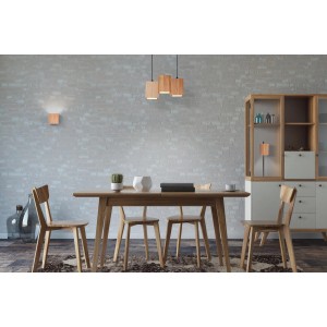 Ledvance Smart+ WiFi Pendelleuchte Decor Holz, schwarz, 150cm, über Esstisch.