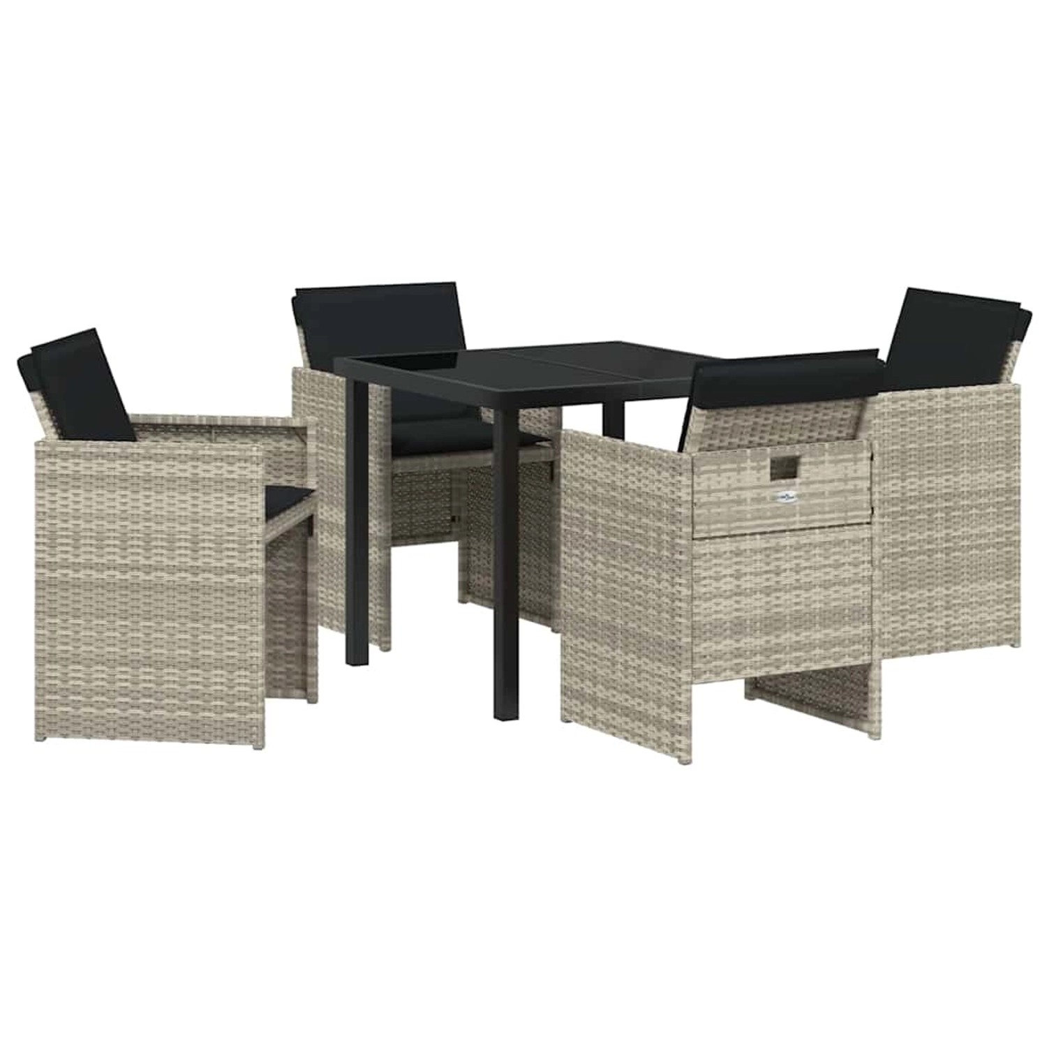 vidaXL Garten Essgruppe 5-Tlg Hellgrau Poly Rattan 3380609 günstig online kaufen