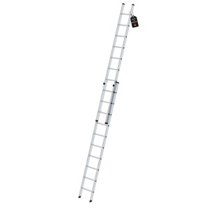 PROREGAL 2-teilige Sprossen-Schiebeleiter aus Aluminium, 2x10 Sprossen ohne Traverse.