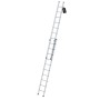 PROREGAL 2-teilige Sprossen-Schiebeleiter aus Aluminium, 2x10 Sprossen ohne Traverse.