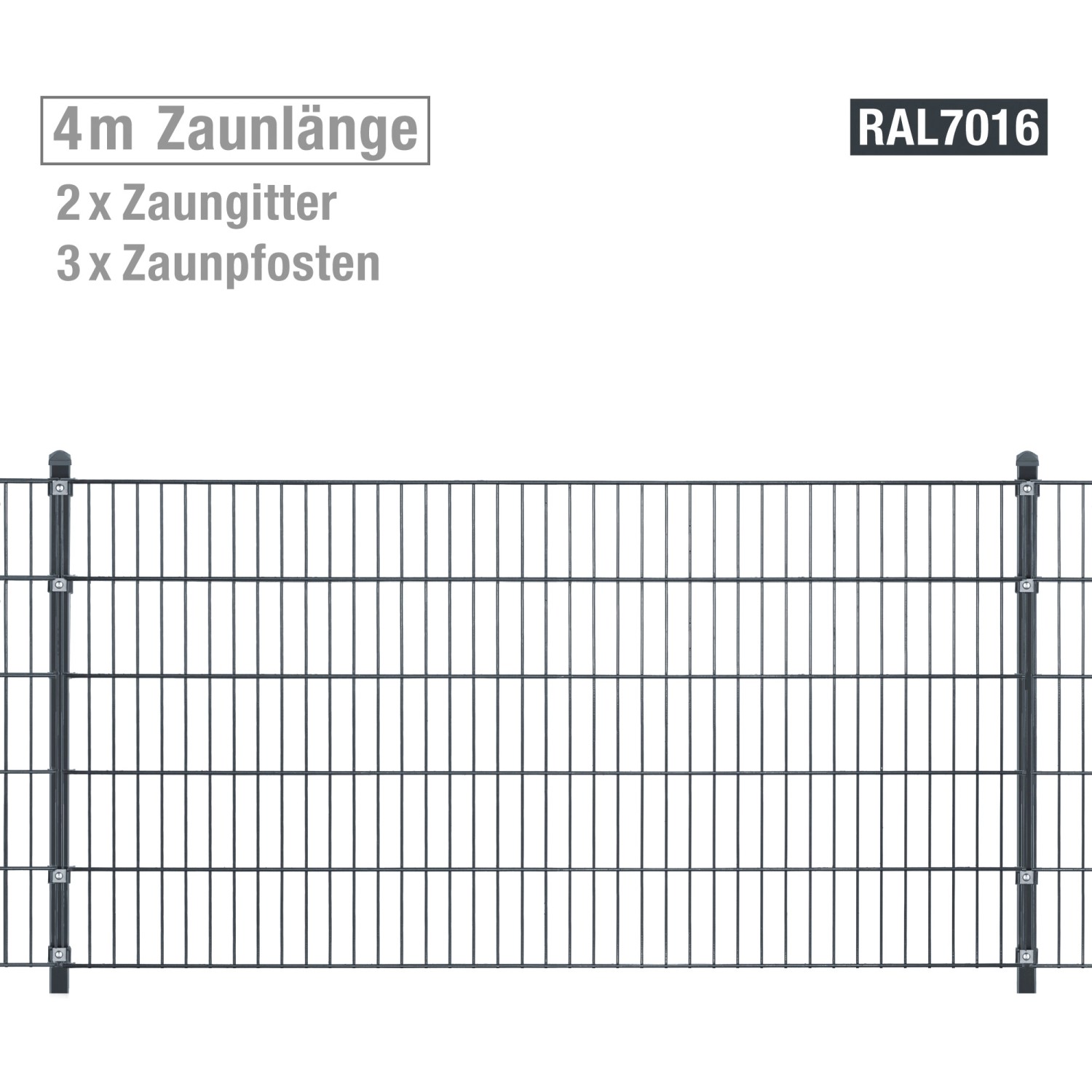 MetallzaunSet Pico Höhe 100 cm Länge 4 m Anthrazit kaufen bei OBI