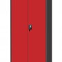 Robuster Jan Nowak Aktenschrank 90x185x40 cm in Anthrazit-Rot mit Zylinderschloss.