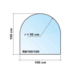 ECOfoxx Funkenschutzplatte Glasbodenplatte Rundbogen 100x100cm Schwarz
