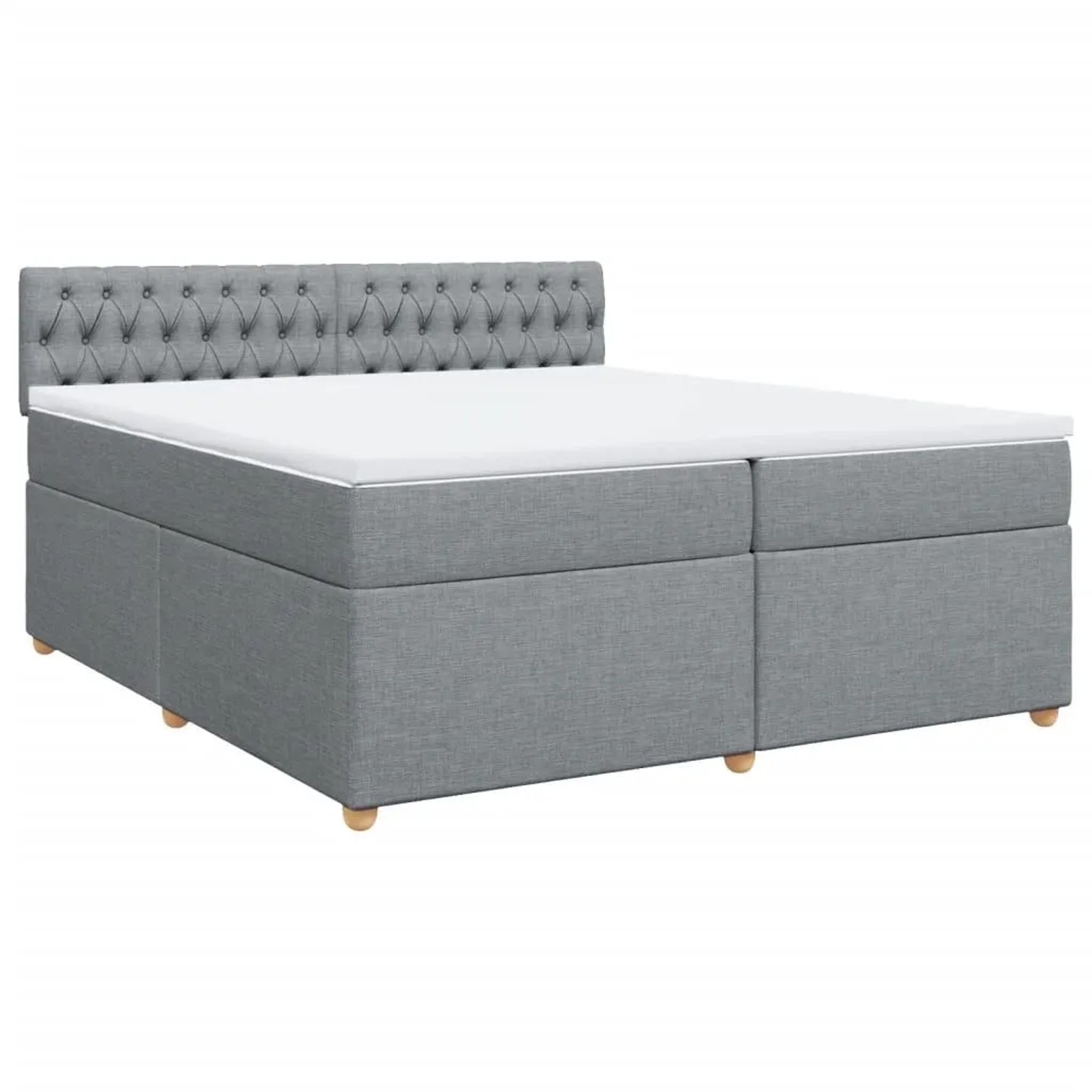 vidaXL Boxspringbett mit Matratze Hellgrau 200x200 cm Stoff 3286794 günstig online kaufen
