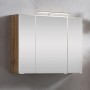 Held Möbel Spiegelschrank Salerno 80 cm in Wotaneiche mit LED-Leuchte.