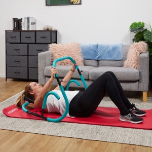 Relaxdays Bauchtrainer AB Roller Aluminium Türkis Rutschfest 66 cm x 71 cm x 71 cm 3 kg