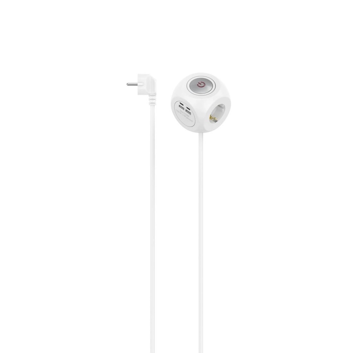 Hama Steckdosenwürfel 3-fach USB-C/A 17 W mit Schalter 1,4 m Weiß günstig online kaufen