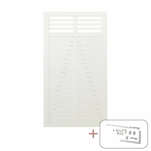 Weißes Tor Decora aus Nadelholz, 100x180 cm, mit Beschlägen für Gartenzäune.