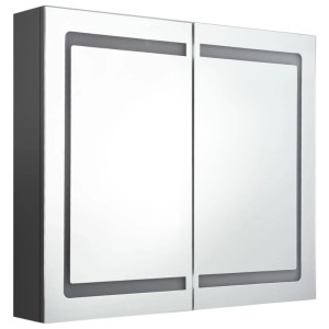 vidaXL LED-Spiegelschrank fürs Bad Grau 80x12x68 cm 326513