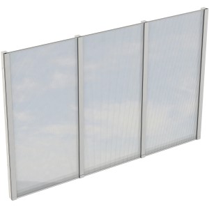 Skan Holz Seitenwand mit Polycarbonatplatten, 305x200 cm, Fichte weiß, Zubehör für Terrassenüberdachung.