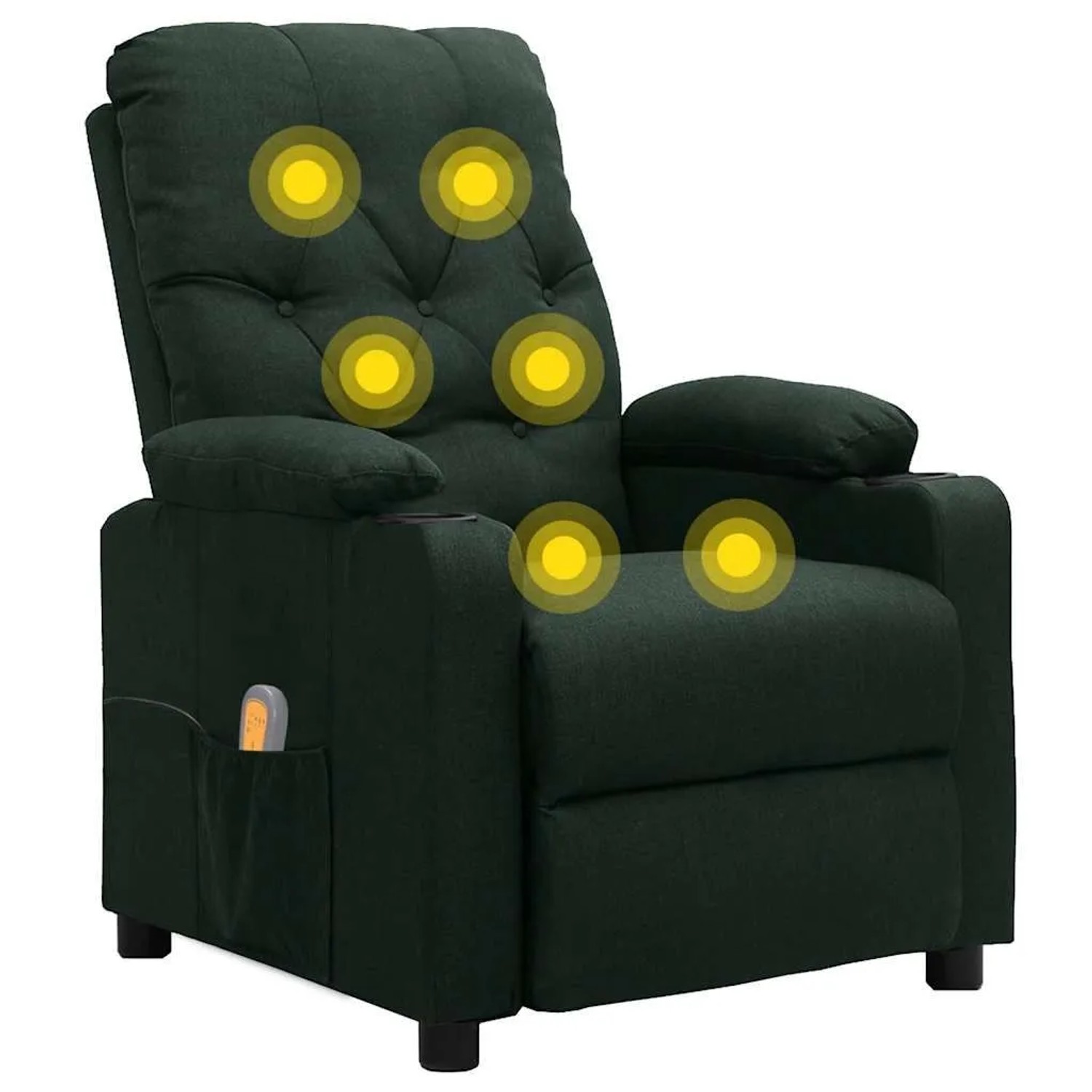 vidaXL Massagesessel Dunkelgrün Stoff 339118