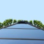 Detailaufnahme des Daches vom anthrazitfarbenen Palram Canopia Roma Gartenpavillon mit LED Set.