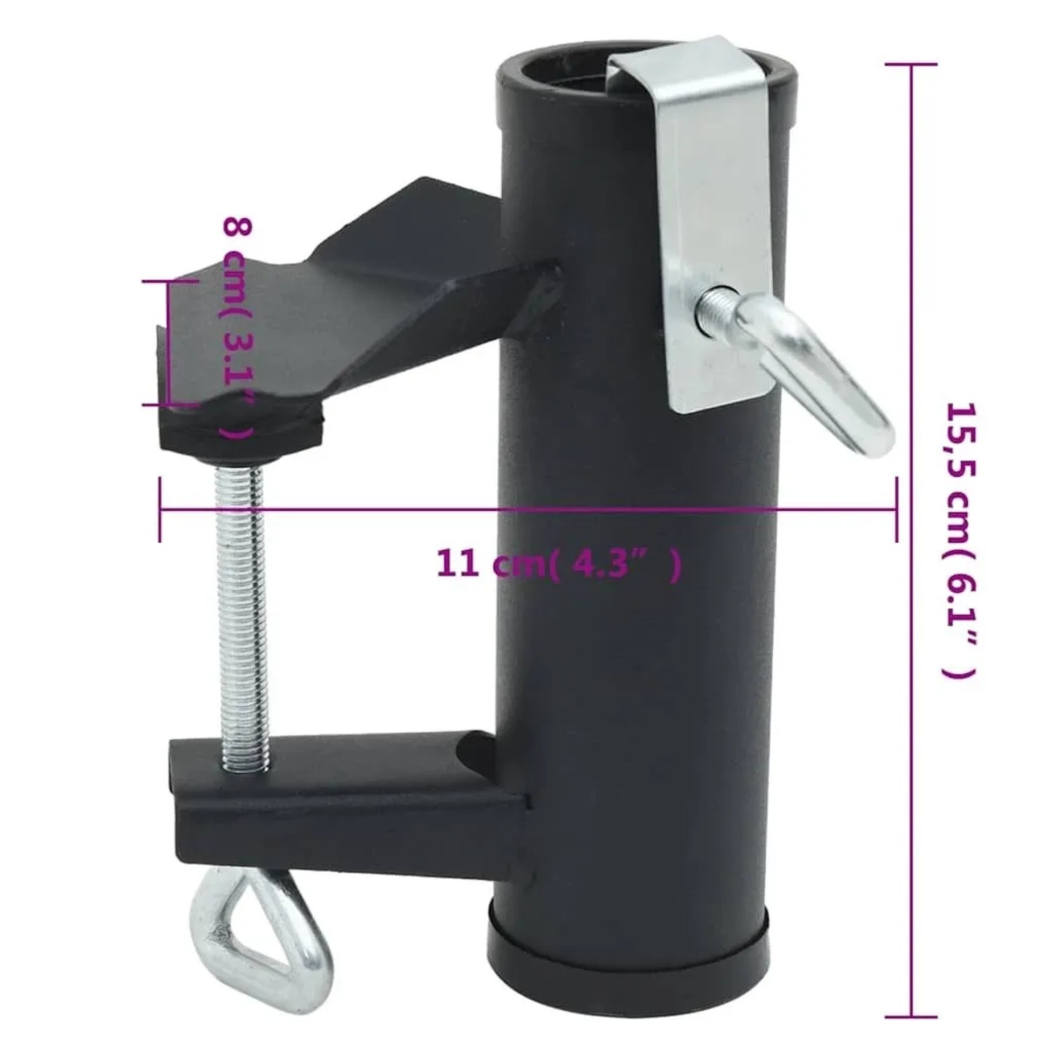 vidaXL Sonnenschirmhalter für Balkon 2 Stk 25-38 mm Stahl 4003383_6