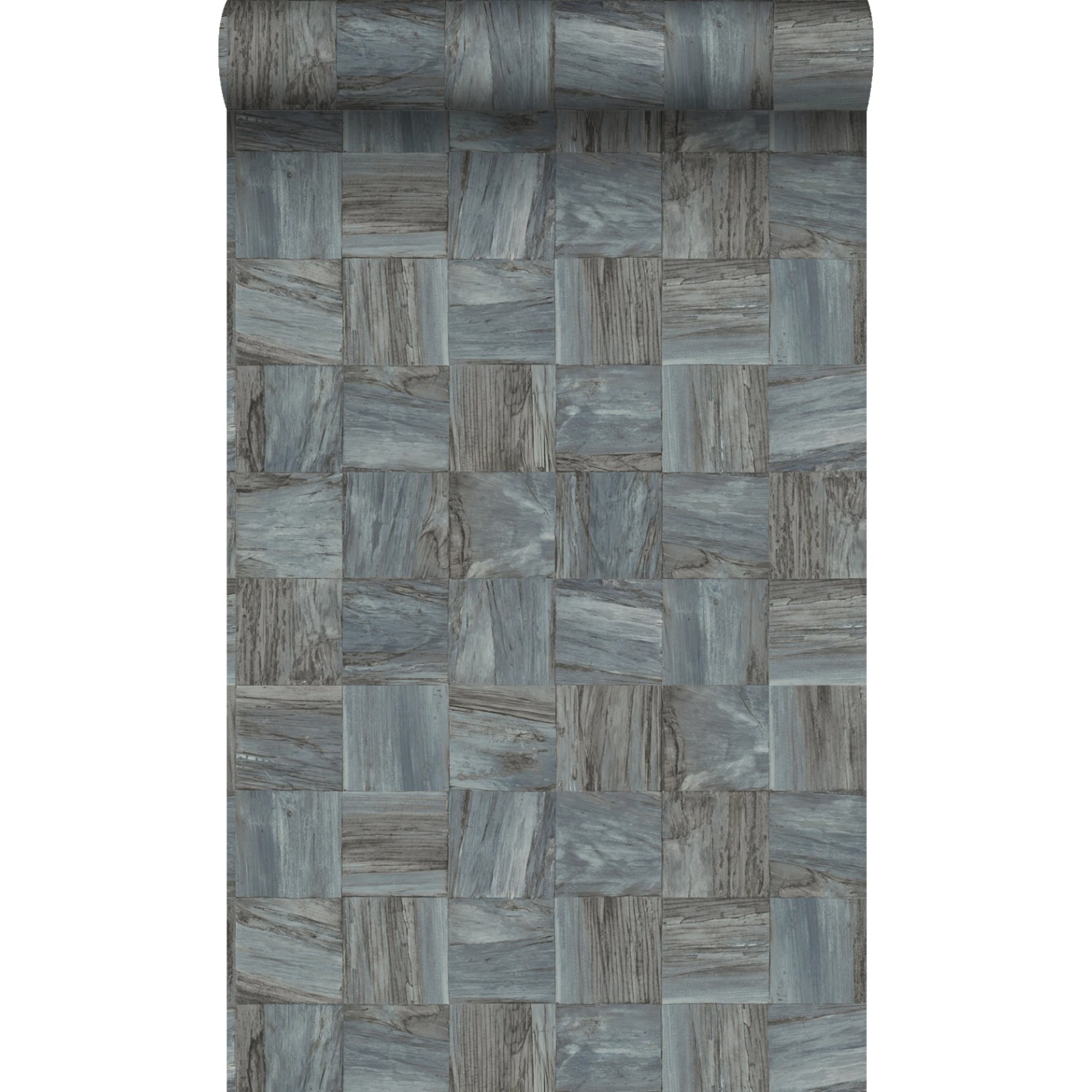 Origin Luxury Wallcoverings Tapete Quadratische Holzstücke Hellgrau 53 Cm X günstig online kaufen