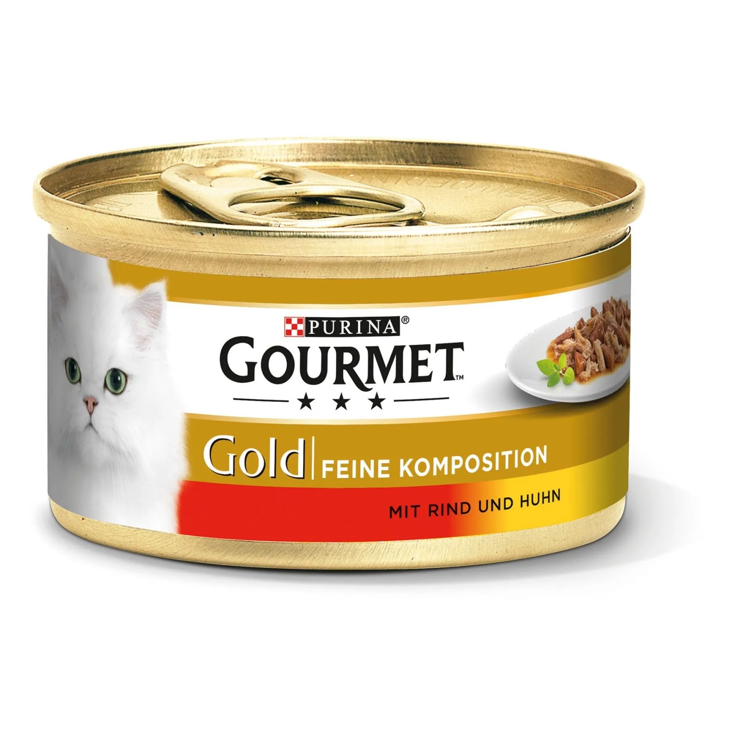 Gourmet Gold Katzen-Nassfutter Feine Komposition mit Rind und Huhn 85 g