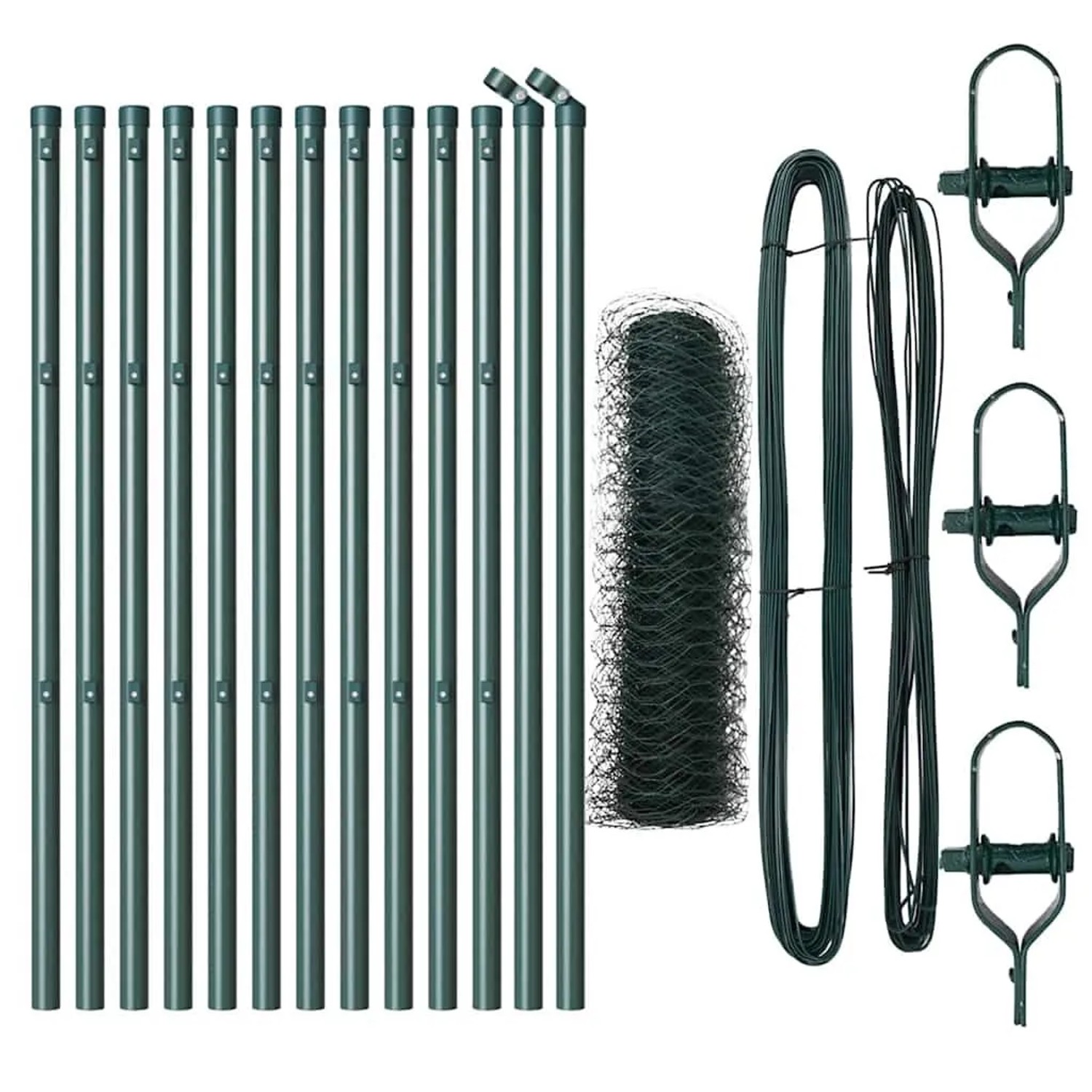 vidaXL Zaunpfosten Grün 25 x 0,8 m 36 mm Netz Stahl und PVC 3352670 günstig online kaufen