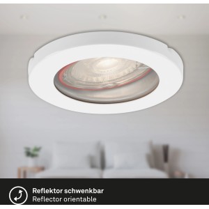 Weißer Briloner LED-Einbaustrahler, 3er-Set, IP65, für Bad und Innenräume.