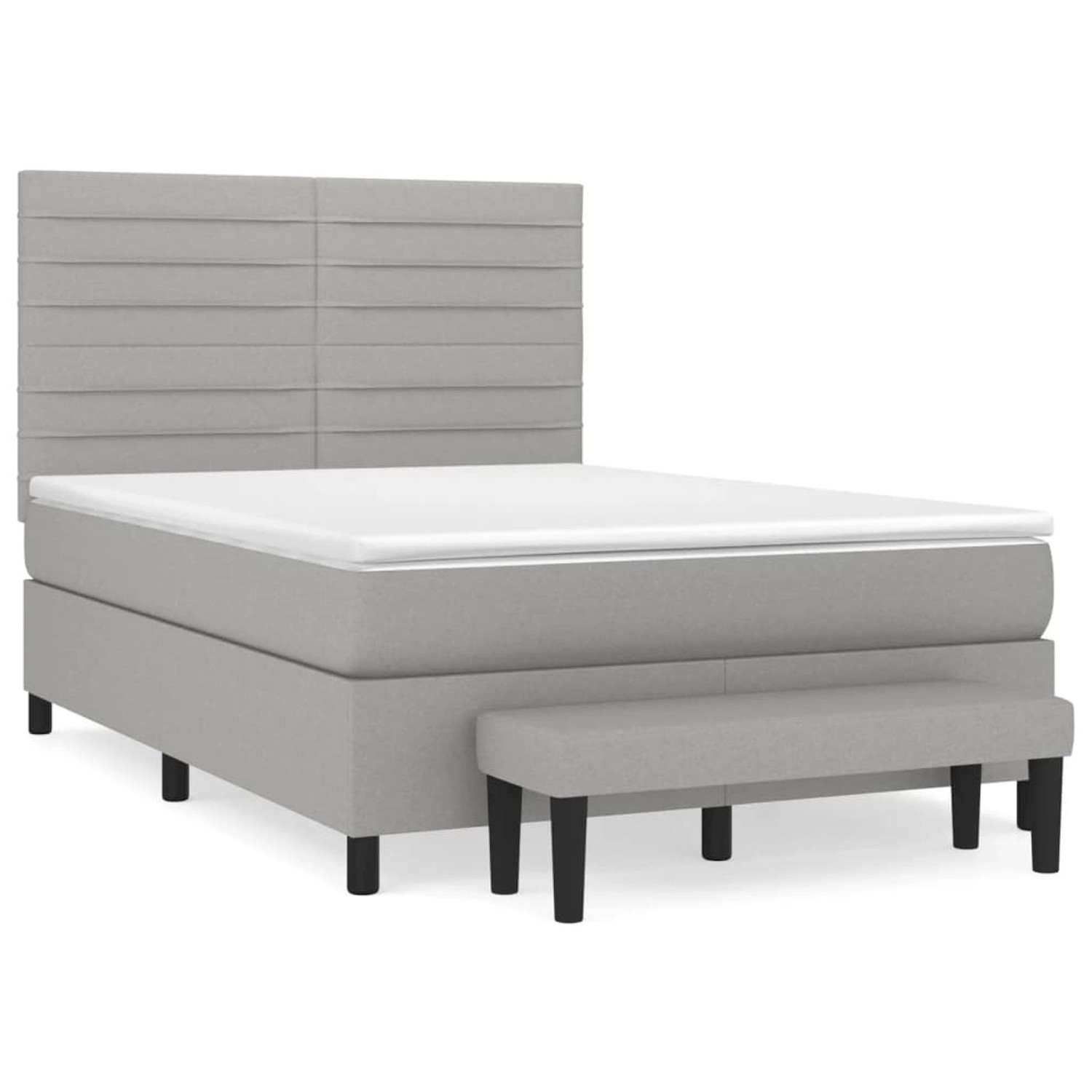 vidaXL Boxspringbett mit Matratze Hellgrau 140x190 cm Stoff 3136669 günstig online kaufen