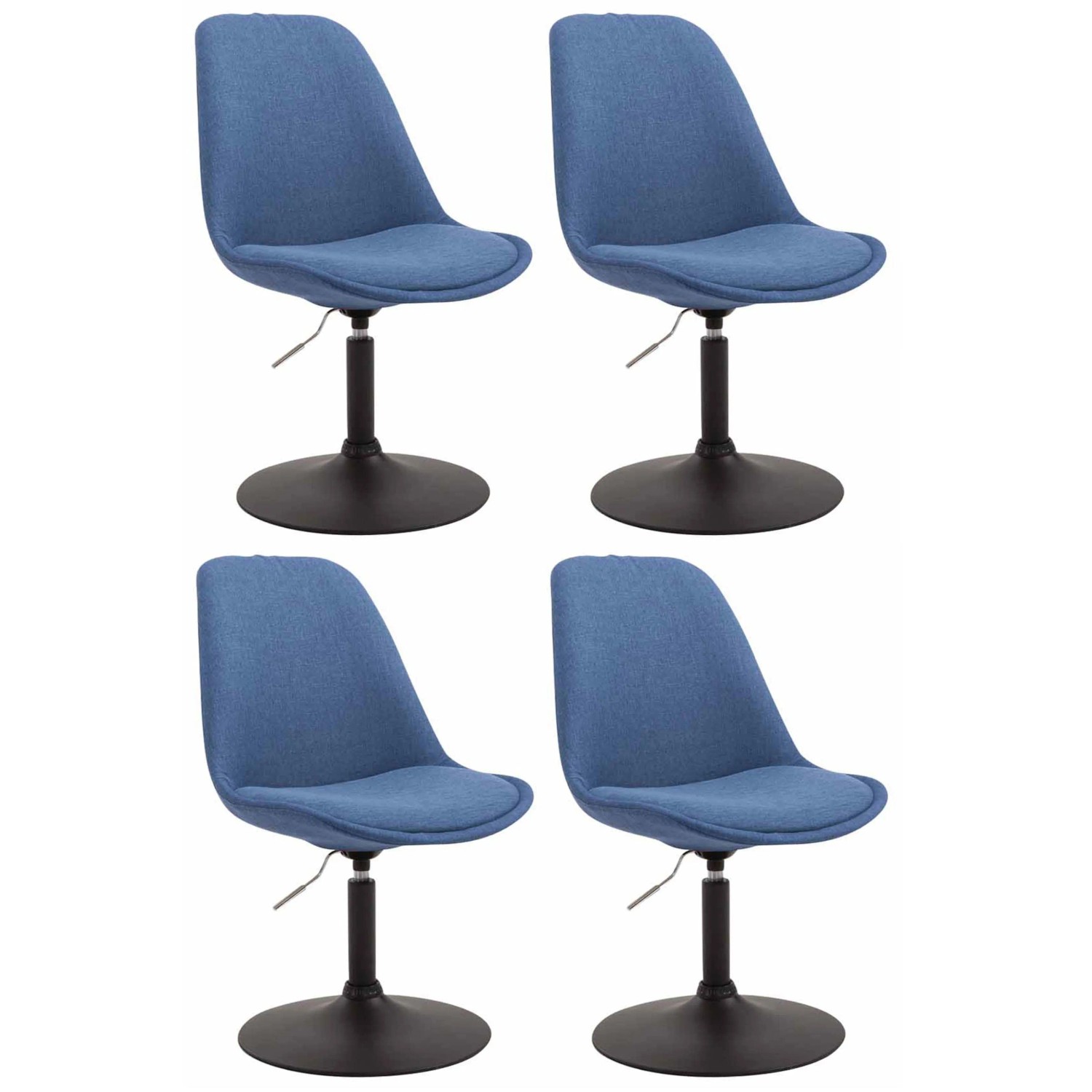 CLP 4er Set Esszimmerstühle Maverick Stoff Blau/Schwarz