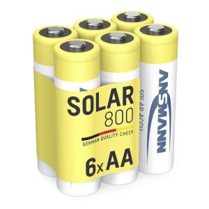 ANSMANN Akku AA Mignon 800 MAH 1,2V NiMH für Solarlampen 6 Stk Wiederaufladbar