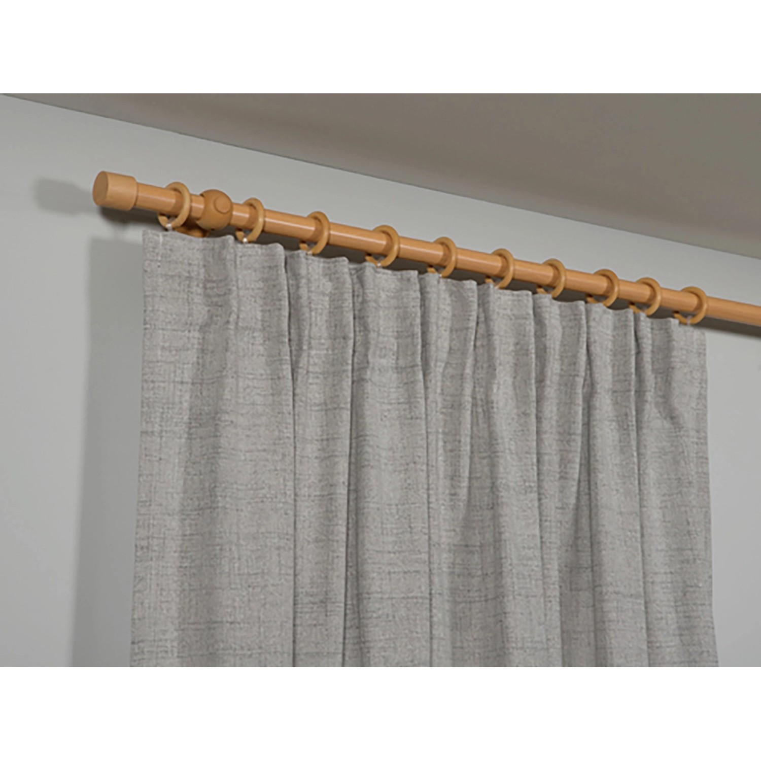 Gardinia Gardinenstangen-Set Shorty Buche, 200 cm, mit Gardine und Ringen.