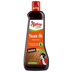 Poliboy Teak Öl 500ml für dunkle Harthölzer, zur Reinigung, Pflege und Schutz von Teakholz.