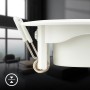 Detailaufnahme der weißen Brilo LED Einbauleuchte Besi (2er-Set) mit Befestigungsmechanismus.
