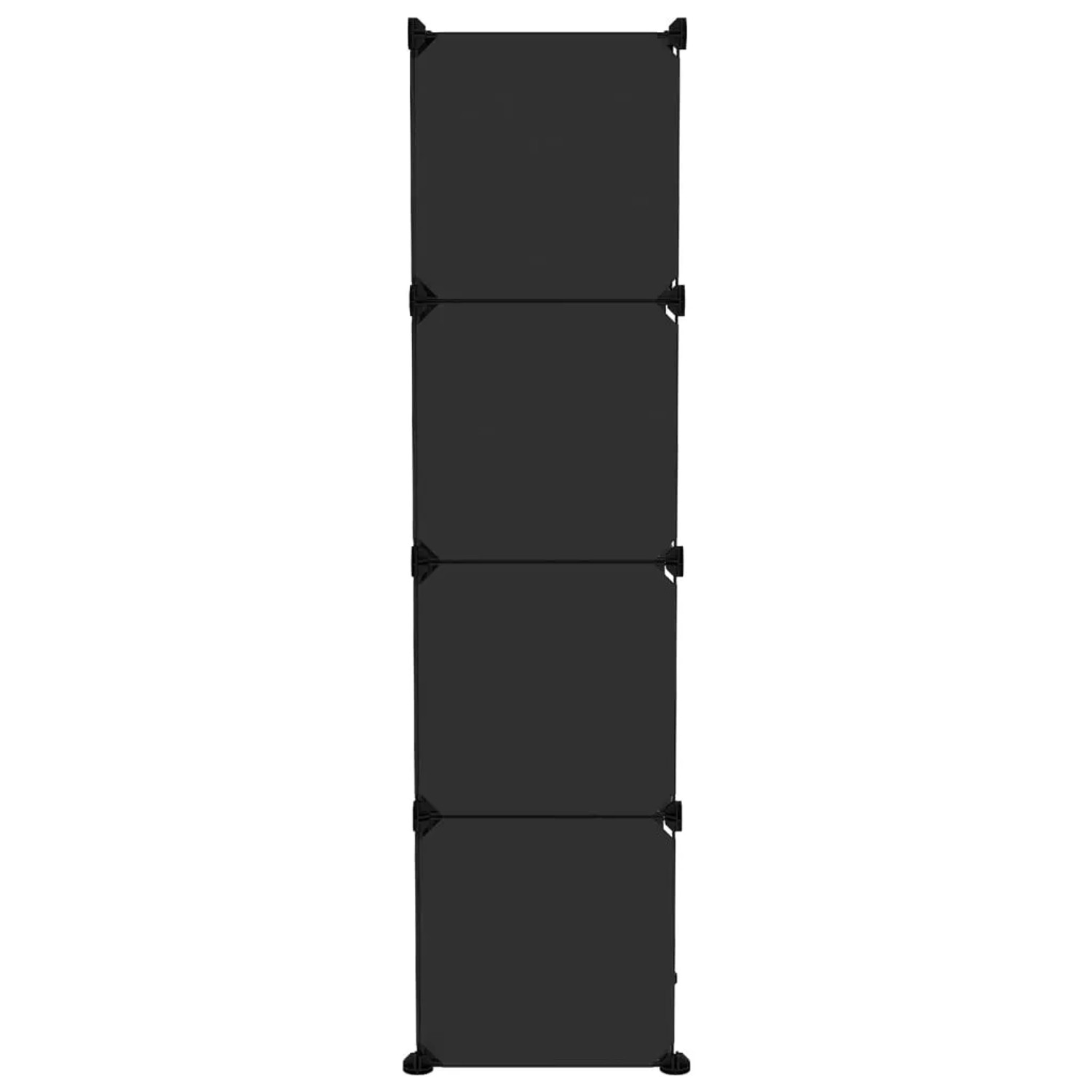 Schwarzes vidaXL Regalsystem mit 12 Würfeln aus PP-Kunststoff und Stahl.